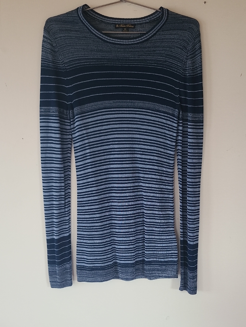 Brooks Brothers Striped Blue Long Sleeve Top. XS